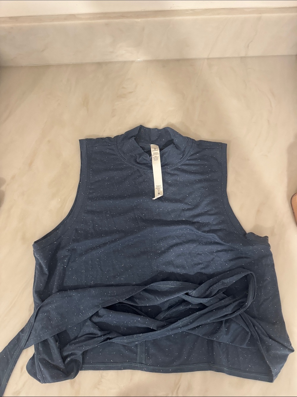 lululemon athletica Navy Speckled High Neck Tank